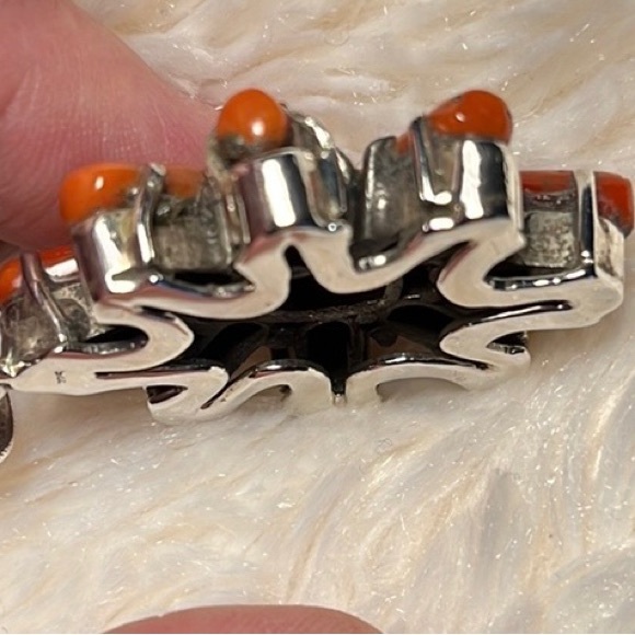 STERLING SILVER PENDANT WITH CORAL - Picture 5 of 7
